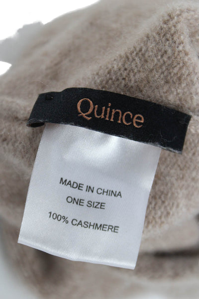 Quince Unisex Adults Cashmere Knit Beanie Hat Beige Size OS