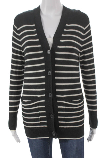 Madewell Women Striped Merino Wool V-Neck Cardigan Long Sleeve Size XS
