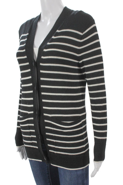 Madewell Women Striped Merino Wool V-Neck Cardigan Long Sleeve Size XS