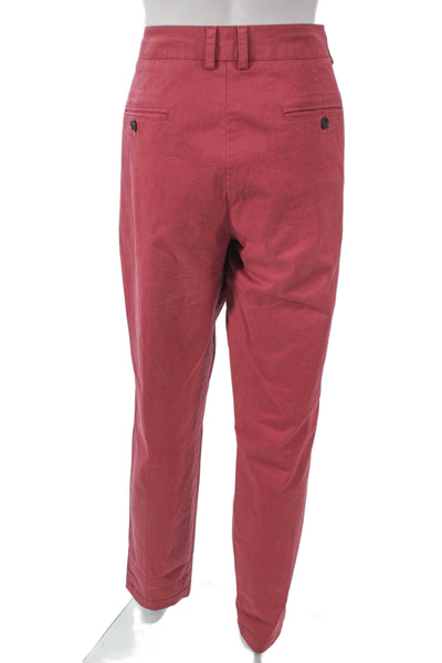 Vince Women Chino Pants Red Cotton Blend Zip Fly Size 12