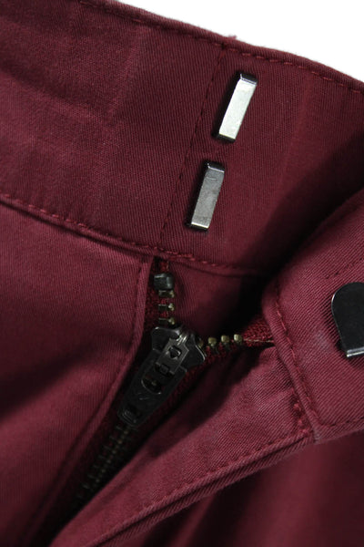 Vince Women Chino Pants Red Cotton Blend Zip Fly Size 12