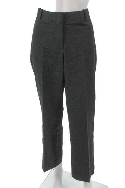 J Crew Women Black Ankle Pants Cotton Zip Solid Size 14