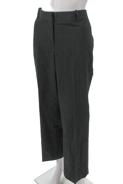J Crew Women Black Ankle Pants Cotton Zip Solid Size 14