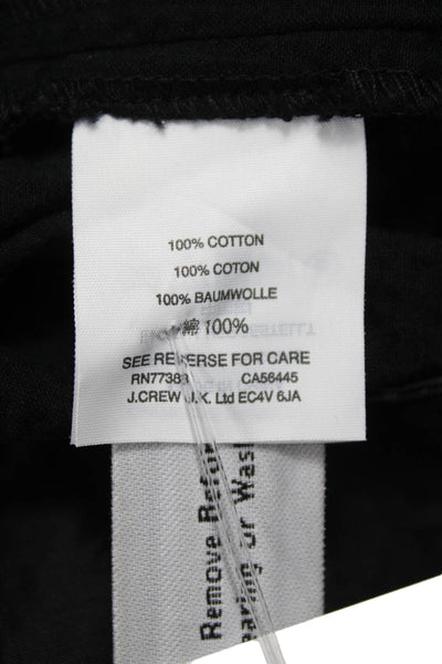 J Crew Women Black Ankle Pants Cotton Zip Solid Size 14