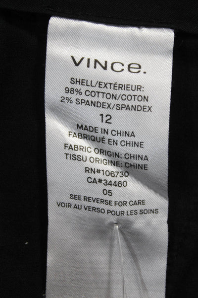Vince Women Dress Pants Black 98% Cotton 2% Spandex Size 12