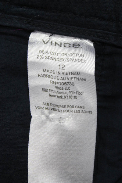 Vince Womens Chino Pants Blue Cotton Stretch Button Inseam 26 Size 12