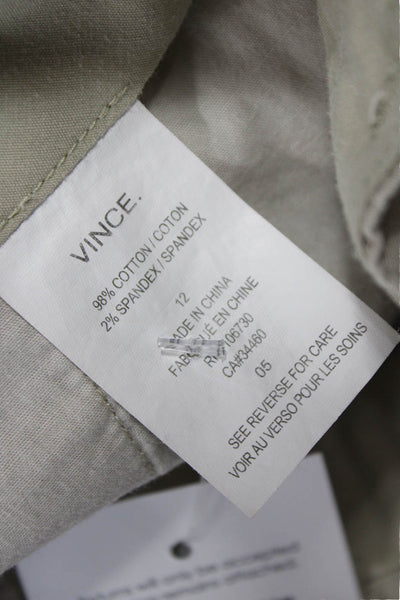 Vince Women Beige Chino Pants Cotton Zip Inseam 27 Size 12