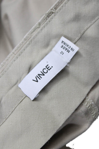 Vince Women Beige Chino Pants Cotton Zip Inseam 27 Size 12