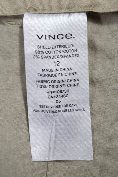 Vince Women Chino Pants Beige Cotton Size 12