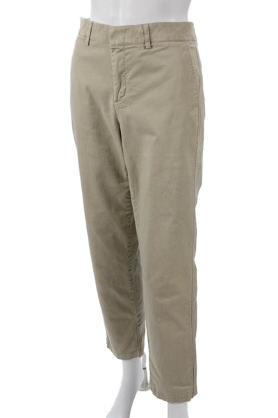 Vince Womens Beige Chino Pants Cotton Zip Size 10