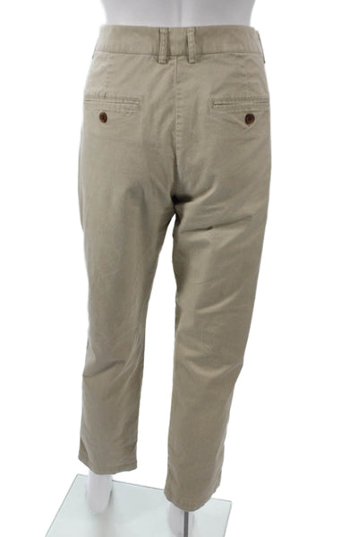 Vince Womens Beige Chino Pants Cotton Zip Size 10