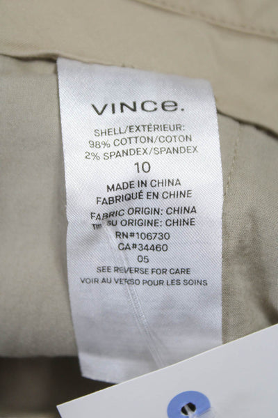 Vince Womens Beige Chino Pants Cotton Zip Size 10