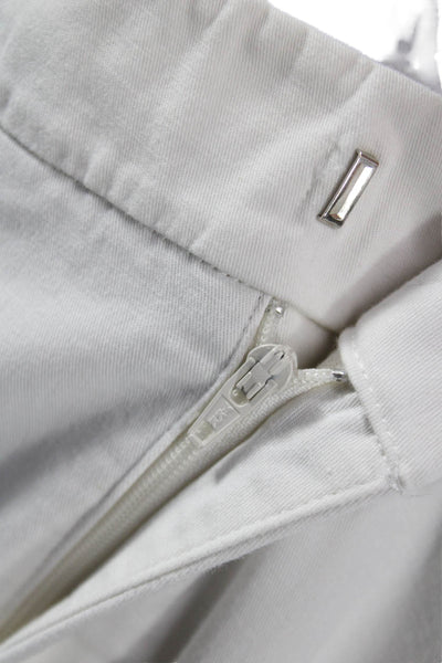 Vince Womens Ankle Pants White Cotton Solid Zip Size 14