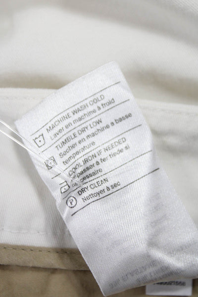 Vince Womens Ankle Pants White Cotton Solid Zip Size 14