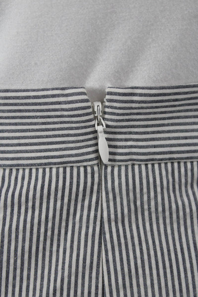 J Crew Womens Gray Striped Cotton Pencil Skirt Size 12 Tall