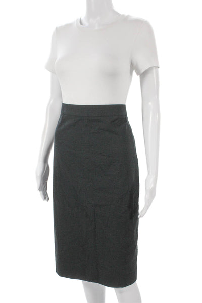 J Crew Womens Gray Cotton Pencil Skirt Knee Length Hook & Eye Size 12 Tall