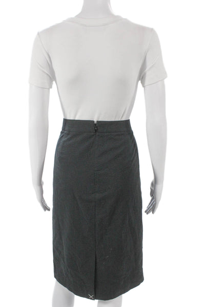 J Crew Womens Gray Cotton Pencil Skirt Knee Length Hook & Eye Size 12 Tall