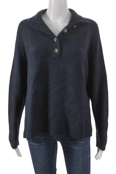 Zara Womens Collared Pullover Sweater Long Sleeve Blue Acrylic Size S