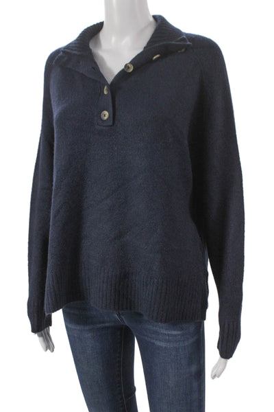 Zara Womens Collared Pullover Sweater Long Sleeve Blue Acrylic Size S
