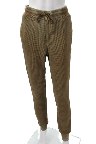 Cotton Citizen Mens Brown Check Jogger Pants 100% Cotton Drawstring Size M
