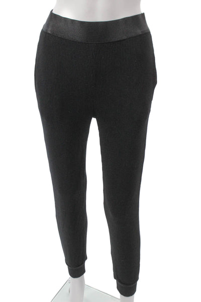 The Range Women Ankle Leggings Black Viscose Pull On Size M