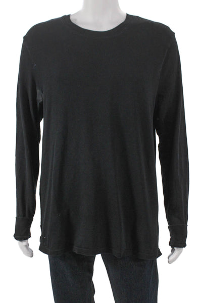 Cotton Citizen Mens Basic Long Sleeve T-Shirt Black 100% Cotton Size L