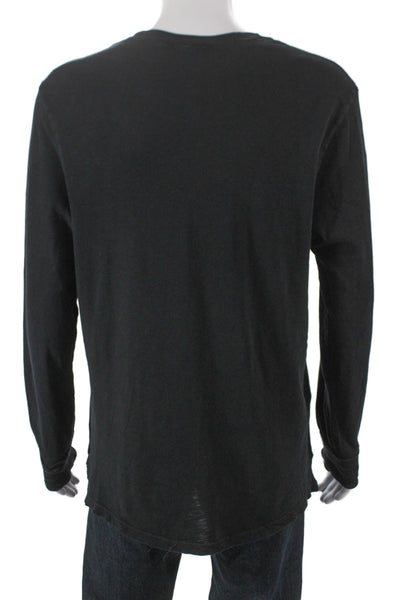 Cotton Citizen Mens Basic Long Sleeve T-Shirt Black 100% Cotton Size L