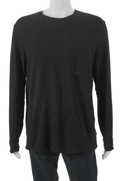 Cotton Citizen Mens Basic Long Sleeve T-Shirt Black 100% Cotton Crewneck Size M