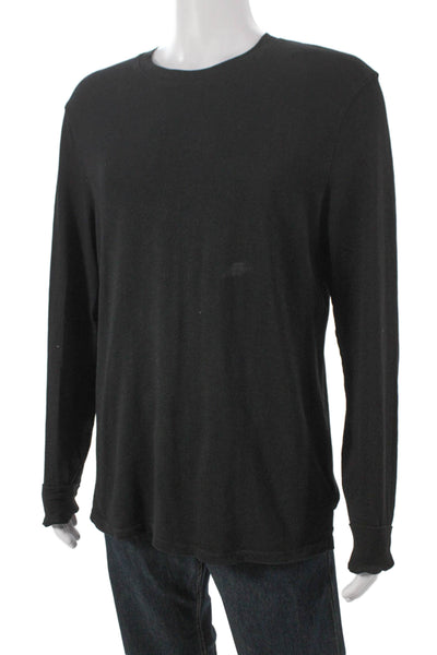 Cotton Citizen Mens Basic Long Sleeve T-Shirt Black 100% Cotton Crewneck Size M