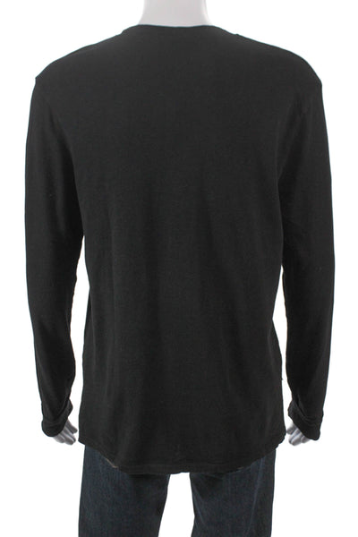 Cotton Citizen Mens Basic Long Sleeve T-Shirt Black 100% Cotton Crewneck Size M
