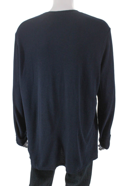 Cotton Citizen Mens Basic T-Shirt Blue Crew Neck Long Sleeve Size XL