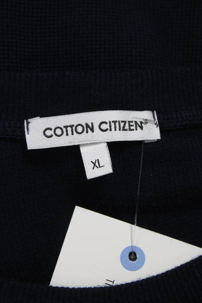 Cotton Citizen Mens Basic T-Shirt Blue Crew Neck Long Sleeve Size XL