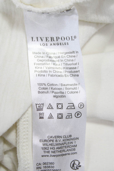 Liverpool Los Angeles Mens Pullover Hoodie White Cotton V-Neck Size XL