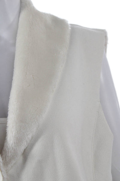 Lauren Ralph Lauren Womens Sleeveless White Polyester Vest Hook & Eye Size XL