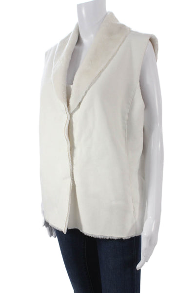 Lauren Ralph Lauren Womens Sleeveless White Polyester Vest Hook & Eye Size XL
