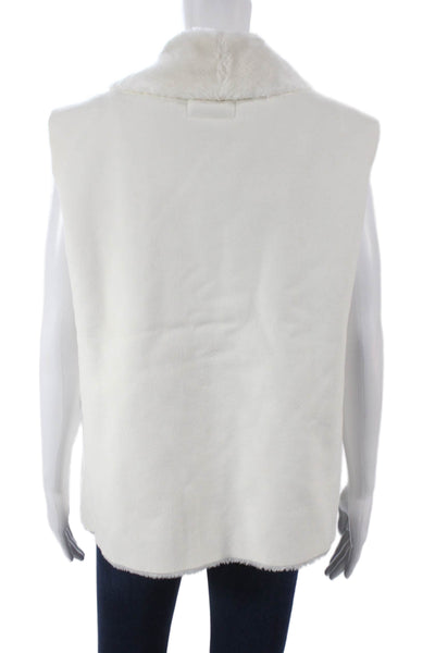 Lauren Ralph Lauren Womens Sleeveless White Polyester Vest Hook & Eye Size XL
