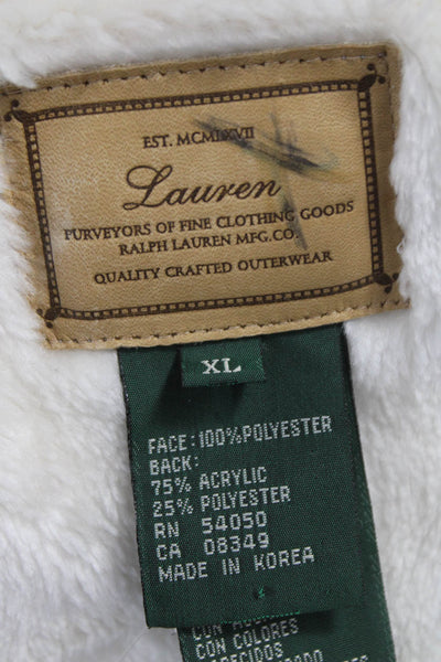 Lauren Ralph Lauren Womens Sleeveless White Polyester Vest Hook & Eye Size XL