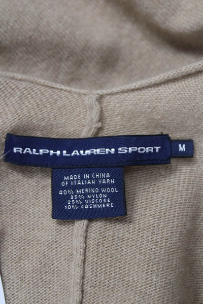 Lauren Ralph Lauren Women Beige Merino Cashmere Cardigan Long Sleeve Size M