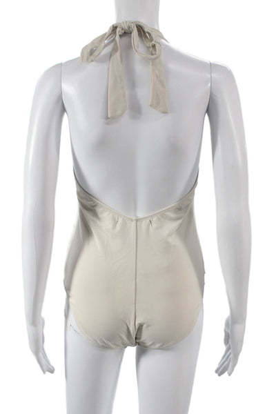 Gloria Vanderbilt Edition Womens Beige Nylon One Piece Swimsuit Size 10