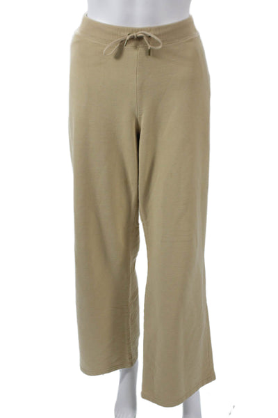 Lauren Ralph Lauren Womens Sweatpants Beige Cotton Drawstring Solid Size L
