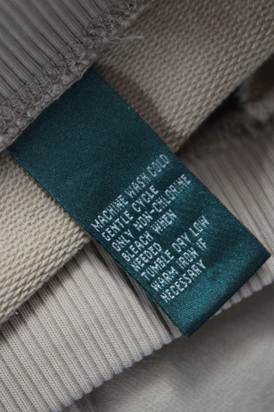 Lauren Ralph Lauren Womens Sweatpants Beige Cotton Drawstring Solid Size L