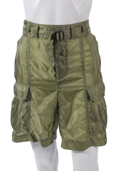 RLX Ralph Lauren Women Cargo Shorts Green Nylon Buckle Size M