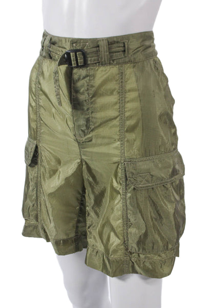 RLX Ralph Lauren Women Cargo Shorts Green Nylon Buckle Size M