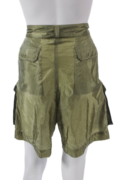 RLX Ralph Lauren Women Cargo Shorts Green Nylon Buckle Size M