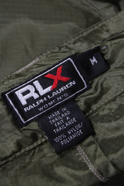 RLX Ralph Lauren Women Cargo Shorts Green Nylon Buckle Size M
