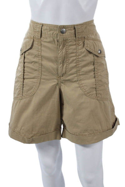Lauren Ralph Lauren Womens Cargo Shorts Beige Cotton Button Size 14