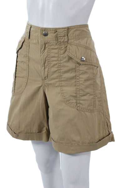 Lauren Ralph Lauren Womens Cargo Shorts Beige Cotton Button Size 14