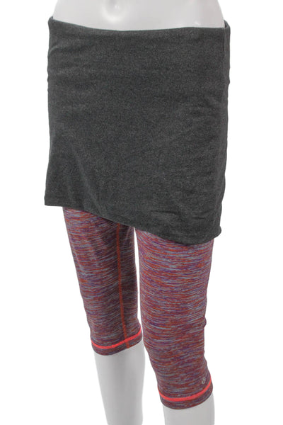 Lululemon Women Athletic Solid Gray Nylon Skort Fall Size 10