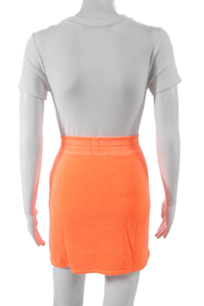 Polo Ralph Lauren Womens Orange Cotton Mini Skirt Drawstring Size XL
