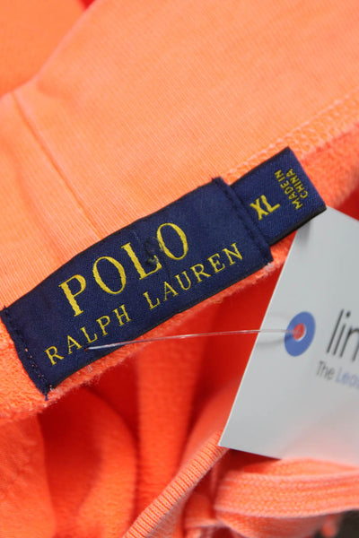 Polo Ralph Lauren Womens Orange Cotton Mini Skirt Drawstring Size XL
